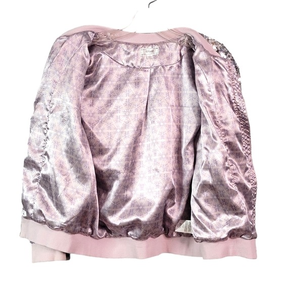 D-Signed Disney Sequence Shimmery Pink Fashion Lightweight Jacket Youth Size L - Picture 10 of 16